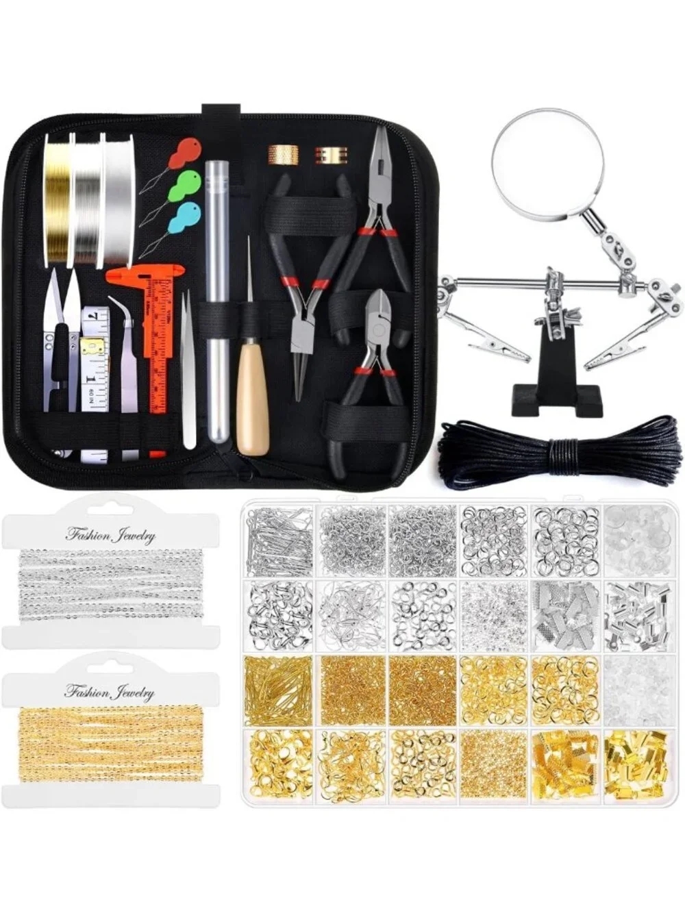 Jewelry Making Supplies Kit - 1857 Pcs Tools, Earring Hooks, Chains & Craft